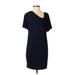 Muse Casual Dress - Shift: Blue Print Dresses - Women's Size 2