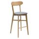 Tabouret de bar vintage bois clair et gris clair H75 cm dove - Gris clair