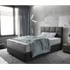 DELIFE Boxspringbett Dream-Fine 120x200 cm Mikrofaser Anthrazit Vintage mit TFK Matratze und Visco Topper, Boxspringbetten