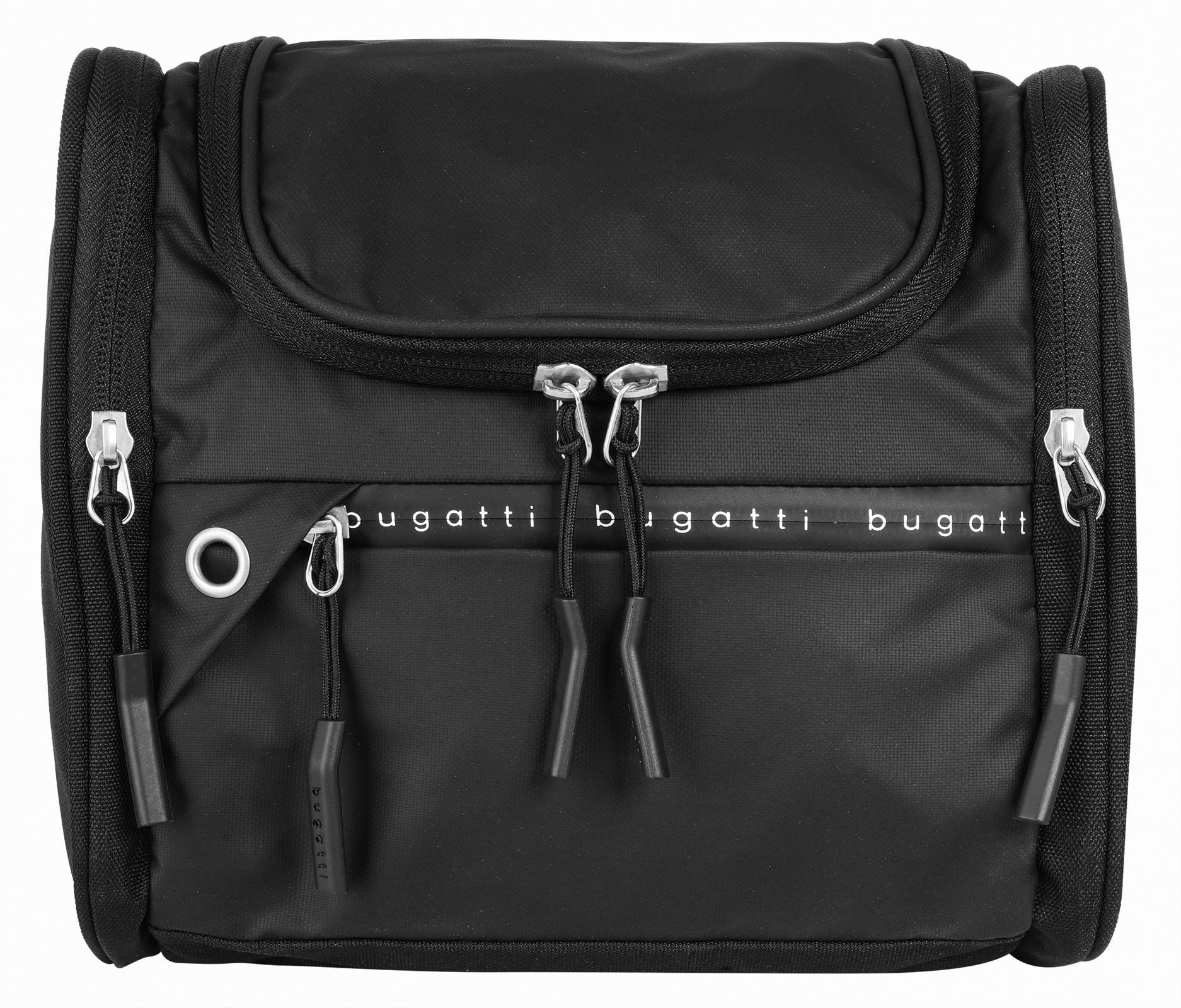 Kulturbeutel BUGATTI "BLANC DELIGHT", Gr. B/H/T: 23cm x 21cm x 11cm onesize, schwarz, Kunstfaser, unifarben, Taschen Image