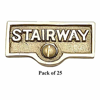 25 Switch Plate Tags STAIRWAY Name Signs Label Lacquered Brass | Renovator's Supply