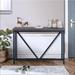 HomyLin Industrial 47IN Console Table Sofa Table Walnut Black