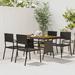 vidaXL 5/7 Piece Patio Dining Set Poly Rattan Black/Gray - 51.2" x 27.6" x 28.3"