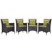 Gather 4 Piece Outdoor Patio Dining Set by Modway Wicker/Rattan | 98 W in | Wayfair EEI-2190-EXP-PER-SET