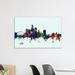 East Urban Home Des Moines, Iowa, USA on Blue by Michael Tompsett - Print on Canvas Canvas/Metal in Black/Gray/White | 40 H x 60 W in | Wayfair