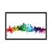 East Urban Home Rainbow Skyline Series: Philadelphia, Pennsylvania, USA Painting Print on Wrapped Canvas Canvas/Metal in Black/Blue/Green | Wayfair