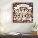 East Urban Home Merry Little Christmas Textual Art on Wrapped Canvas Canvas, Cotton in Brown/Orange/White | 26 H x 26 W x 1.5 D in | Wayfair