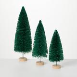 The Holiday Aisle® 3 Piece Bottlebrush Tree Set in Green | 15.5 H x 5 W x 5 D in | Wayfair D8E6EA70833948859BF6120038EA6C51