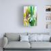 Orren Ellis Sylvie Demers "Emeraude Ombre Recadree" Canvas Art Canvas, Wood in White/Yellow | 19 H x 12 W x 2 D in | Wayfair