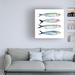 Rosecliff Heights Annie Warren "Sardine Team I" Canvas Art Canvas, Wood in Blue | 24 H x 24 W x 2 D in | Wayfair 9CF79A26595240F884874903FF6AE018