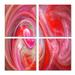 Orren Ellis Red Fractal Pattern w/ Circles - Abstract Canvas Wall Art Print 4 Piece Set in Pink/Red | 32 H x 32 W x 1 D in | Wayfair