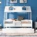 Harper Orchard Orpington Full Size House Bed Wood Bed w/ Twin Size Trundle Wood in White | 71.1 H x 58 W x 77.2 D in | Wayfair