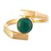 '18k Gold-Plated and Chrysocolla Single-Stone Ring from Peru'
