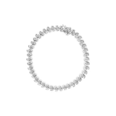 Women's Sterling Silver Round Miracleset Diamond Tennis Bracelet by Haus of Brilliance in White