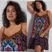 Anthropologie Dresses | Anthropologie Zadie Velvet Boho Vibrant Color Tank Slip Dress Size Medium New | Color: Pink/Yellow | Size: M