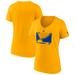 Women's Fanatics Branded Gold St. Louis Blues Authentic Pro Core Collection Secondary Logo V-Neck T-Shirt