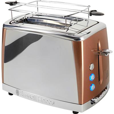 RUSSELL HOBBS Toaster "Luna Copper Accents 24290-56", braun (kupferfarben), B:16,9cm H:23,1cm T:29cm, Toaster Image