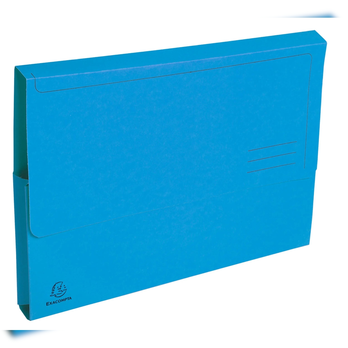 Exacompta 46972E 10x 10er Packung Aktenmappen mit Verschlusskappe aus Karton 290g Forever, für Format DIN A4 - Hellblau Image