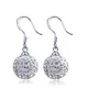 Boucles d'oreilles pendantes en cristal brillant pour dames boule de Shambhala argent 925 cadeau