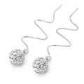 Boucles d'oreilles boule en argent regardé 925 pour femmes bijoux à la mode boucles d'oreilles