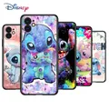 CAN o Stitch Cartoon Coque de téléphone en silicone noir pour Apple iPhone 15 14 13 12 11 Pro Max