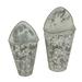 Antiqued Gray Enamel Painted Embossed Metal Wall Pockets (Set Of 2) - 16 X 8.5 X 4 inches