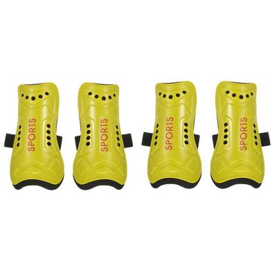 Soccer Shin Pads, 4 Pack Breathable PVC Sport Guard for Adult, Yellow