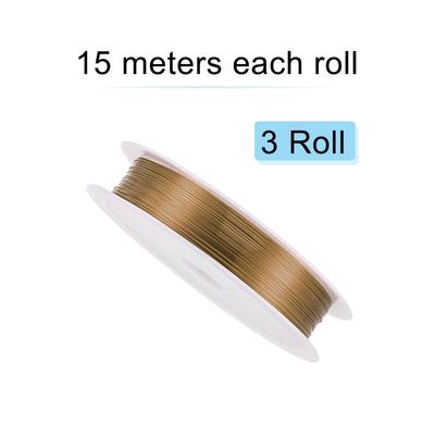 Copper Wire Resistant Beading Wires, 3 Rolls