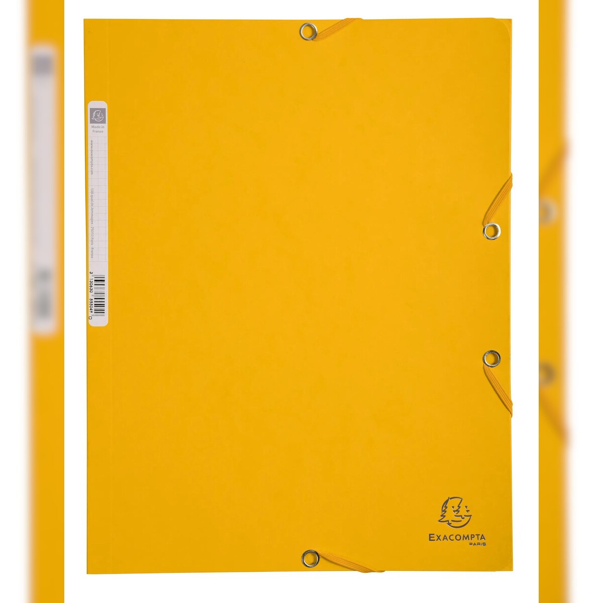 Exacompta 55509E 25x Sammelmappen mit Gummizug und 3 Klappen, Colorspan-Karton 400g/m2, für DIN A4 - Gelb Image
