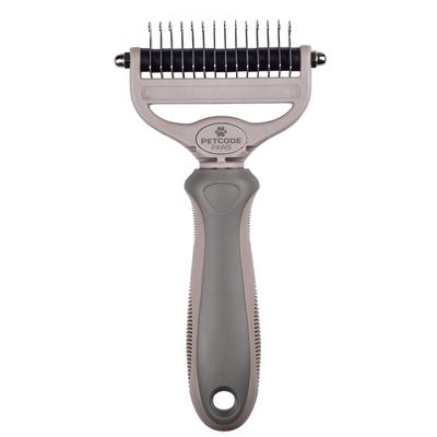 Petcode Paws Medium Duo Groomer Brush + Comb in One for Dogs & Cats in Dove Gray