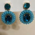 J. Crew Jewelry | J.Crew Blue Rhinestones With Blue Beads Earrings | Color: Blue | Size: Os