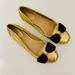 Kate Spade Shoes | Kate Spade New York Gold Leather Ballet Flats With Bow Nwot | Color: Black/Gold | Size: 6.5