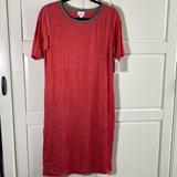 Lularoe Dresses | Lularoe Julia Dress Red Size L | Color: Gray/Red | Size: L
