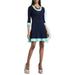 Lilly Pulitzer Dresses | Lilly Pulitzer Navy Mint Fit & Flare Merino Wool Sweater Dress | Color: Blue/Green | Size: Xs