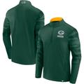 Men's Fanatics Branded Green/Gold Green Bay Packers Ringer Quarter-Zip Jacket