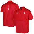 Men's Under Armour Red Wisconsin Badgers Motivate 2.0 Half-Zip Jacket