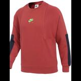 Nike Shirts | Nike Air Brushed-Back Crew Neck Pullover Sweatshirt Red Men's L Dd6403-661 Nwt. | Color: Green/Red | Size: L