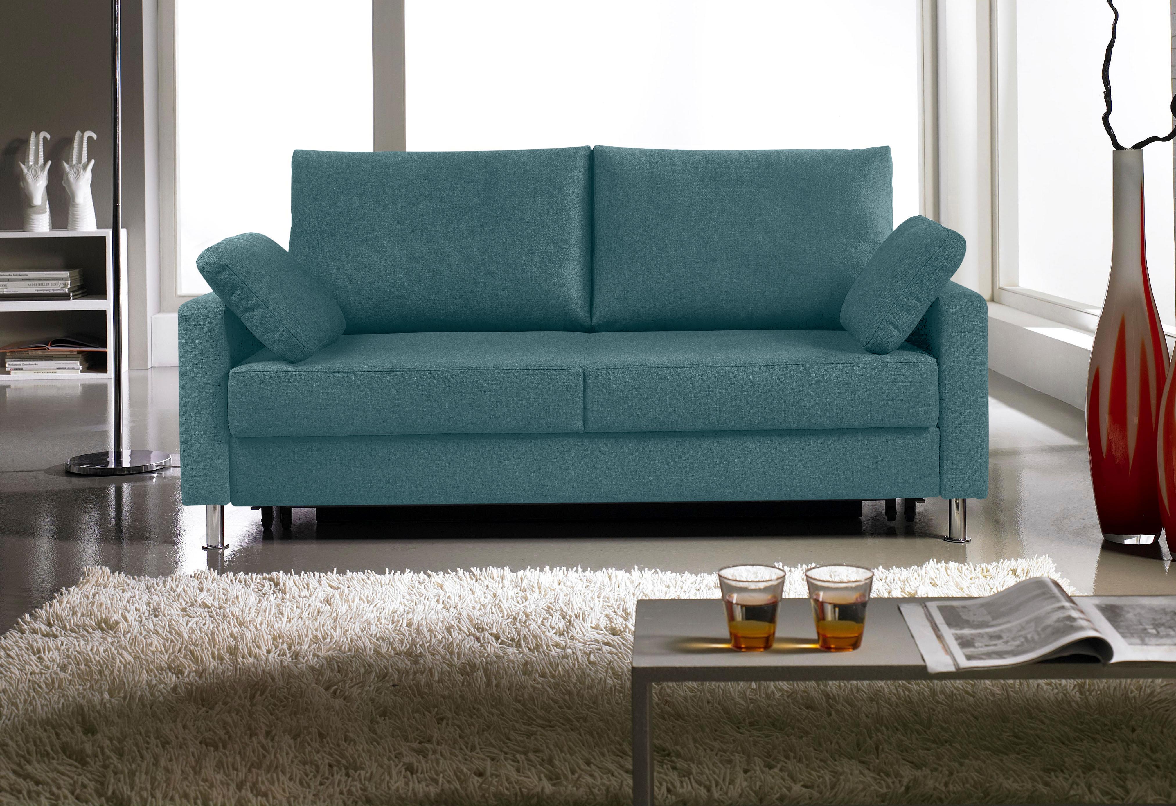 Schlafsofa BALI "FLEXA, Sitzen / Relaxen / Schlafen", blau (türkis), B:166cm H:90cm T:95cm, Sofas, Schlafsofa, – Schlafsofa „Made in Germany“