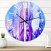 East Urban Home Colorful Abstract Twisted Wavy Shapes in Motion - Modern wall clock Metal in White | 36 H x 36 W x 1 D in | Wayfair