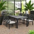 Kathy Ireland Homes and Gardens Madison Ave. 5 PC Aluminum/Concrete Rectangular Outdoor Dining Set Stone/Concrete | 60 W x 36 D in | Wayfair