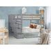 Harriet Bee Tena Solid Wood Standard Bunk Beds w/ 4 Drawer Stairway Wood in Gray | 69.5 H x 55 W x 103.25 D in | Wayfair