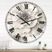 Willa Arlo™ Interiors Indigold Gray Peonies I - Traditional wall clock Metal in White | 36 H x 36 W x 1 D in | Wayfair