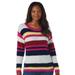 Masseys Faux Mohair Sweater (Size S) Stripe, Nylon,Acrylic