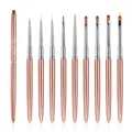 Kit de manucure professionnelle 2022 pinceaux pour gel VarjuvenMetal Handle Nail Art Pays l Liner