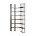 Turner II Curved Dark Brown Solid Wood with Black Iron Frame Shelving Unit - 37.0L x 37.0W x 90.0H