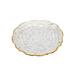 Set of 4 Glass 6" Dessert Plates with Gold Trim - 6.5"