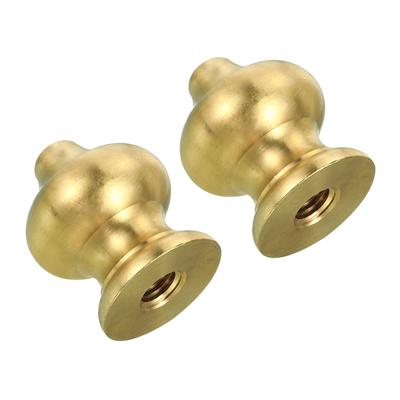 2pc 1/4-27 Lamp Finial Ball Cap Knob Lamp Shade Harp Top Screw Lamp Decoration - Brass