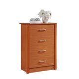 40" Cherry Red Rectangular 4 Storage Drawers Bedroom Chest