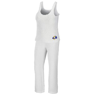 Damenbekleidung von Erin Andrews Creme Los Angeles Rams Kuscheliges Tanktop mit U-Ausschnitt und Hose Schlafset Image