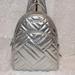 Michael Kors Bags | Michael Kors Abbey Metallic Quilted Silver Embossed Leather Medium Backp | Color: Gray/Silver | Size: 10"W X 12.5"H X 4"D